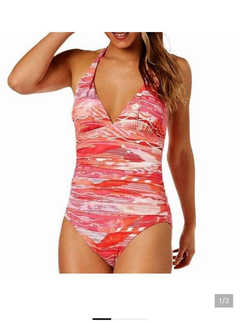 Ralph Lauren Calypso Tummy Control One Piece Halter Swimsuit